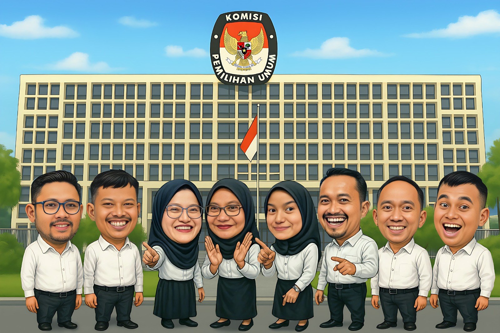 Karikatur Tim KPU — Group — portofolio Vydi Studio