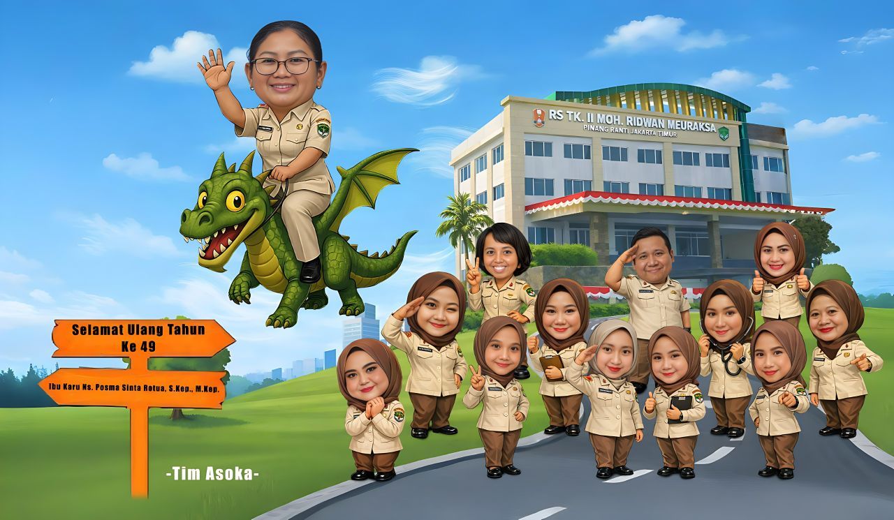 Karikatur Ultah Tim RS — Group — portofolio Vydi Studio